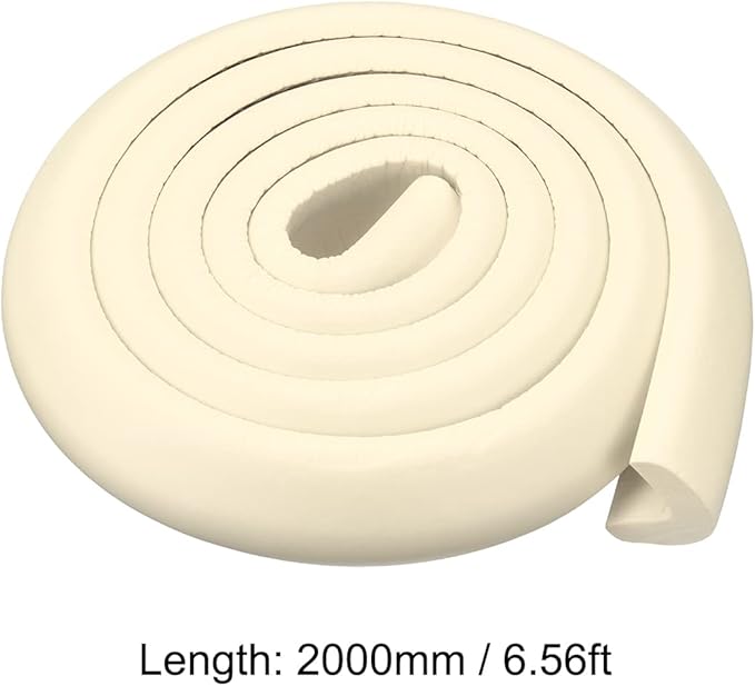 uxcell Corner Guards Edge Protectors 6.56ft(2M), Foam Safety Bumper L Shape for Furniture Corner Table Edge Guard, Beige