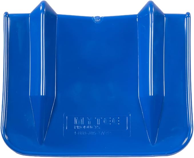 Mytee Products 10 Pack Blue Flatbed Edge Protectors w/Carrying Case & Webbing Handle - 8"x8"x10" Plastic V Shaped Corner Protectors for Cargo Loads & Tie Down Strap Guard - Fit 1 Strap Up to 4"