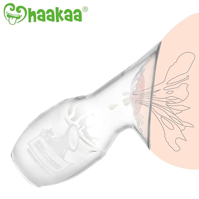 Haakaa Silicone Breast Pump 4 oz/100 ml, BPA FREE Manual Breast Pump 100% Food Grade Silicone BPA PVC and Phthalate Free