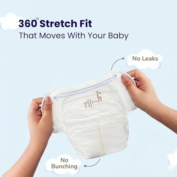 Geffen Baby - Biodegradable Bamboo Baby Diapers, Size 3, Master Box (4-Packs), 104 Total Pieces | Sustainable, Hypoallergenic, & Super Absorbent | Bamboo Viscose Fiber for Delicate Skin