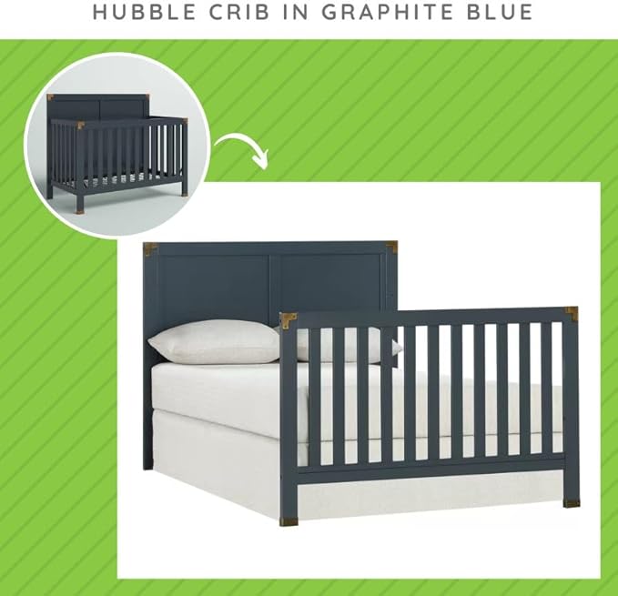 Full-Size Conversion Kit Bed Rails for Viv + Rae Convertible Cribs - Solid Wood Rail - Toddler and Adult Bed Rail for Full-Size - Essential Nursery & Baby Furniture (Graphite Blue, Option 1)