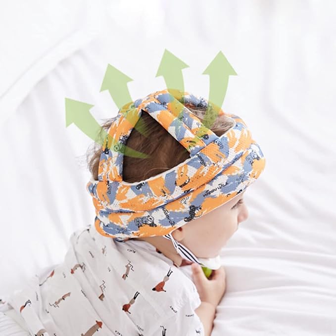 Baby Helmet for Crawling Walking Baby Protective Hat Breathable Anti-Collision Baby Head Protector Adjustable Baby Infant Toddler Safety Helmet Anti-Fall Cushion Bumper Bonnet