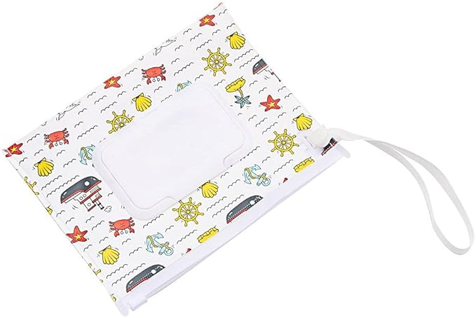 HomeSoGood 4Pcs Wet Wipes Bag Wipes with Easy-Carry Snap-Strap Portable Flip Cover Cosmetic Pouch Tissue Box Accessories(7.09inch)