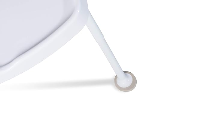 Foundations Secure Sitter 7-13" Adjustable Height Feeding Chair, 1 Pack, Stable “No Tip” Feet, 3-Point Adjustable Harness, Removable Tray, Easy to Clean, Smooth Plastic, White/Tan