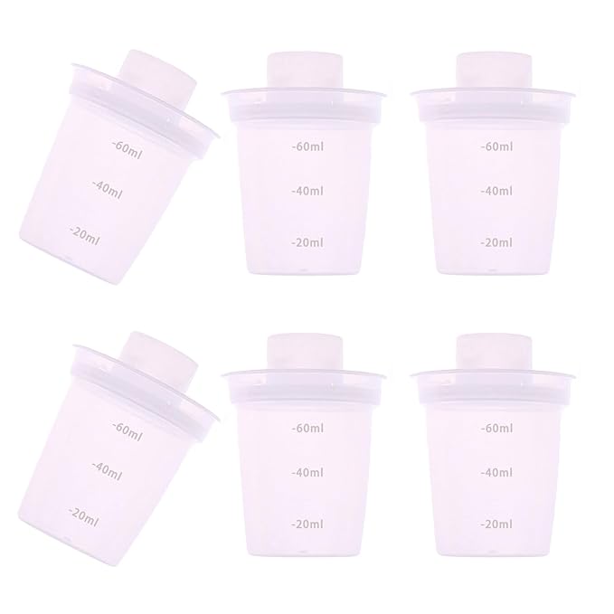 6Pcs Travel Ready Spill-Resistant Milk Dispenser Set Secure Lid Design Milk Box 60ml