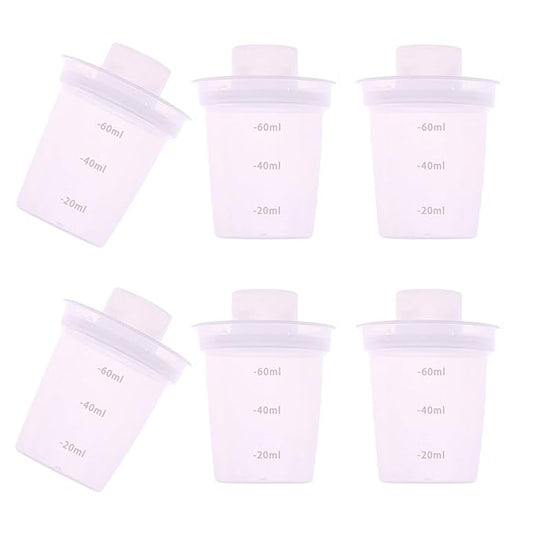 6Pcs Travel Ready Spill-Resistant Milk Dispenser Set Secure Lid Design Milk Box 60ml