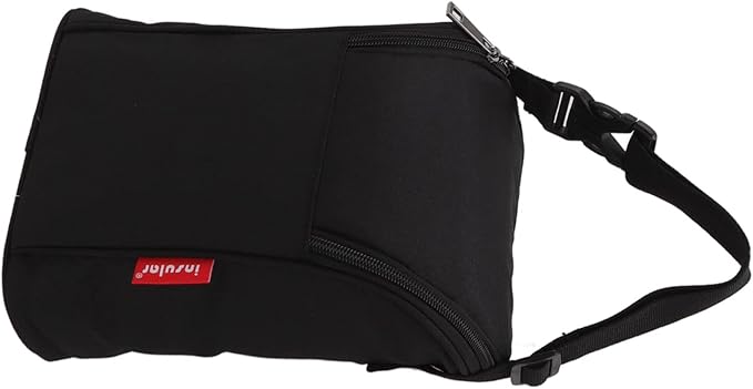 Marhynchus Nylon Baby Bottle Thermal Bag Portable Waterproof Storage Tote Pouch for Outdoor (black)