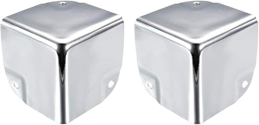 uxcell Metal Box Corner Protectors Box Edge Guard Protector 50 X 50 X 50mm Silver Tone 2pcs for Table Corners and Desk Corners