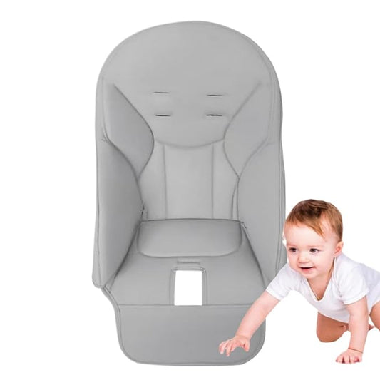 Baby High Chair Cover Replacement | PU Leather Dining Chair Cover with Soft Cushion Seat, Easy to Install High Chair Covers for Baby and Toddler, High Chair Cover Replacement (Light Grey)