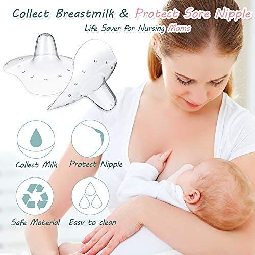 Nuanchu 8 Pcs Nipple Shield for Breastfeeding Newborn Nipple Protector with Carrying Case Silicone Extender for Women Protecting Sore, Flat or Inverted (20 mm/ 0.78 Inch,Clear)