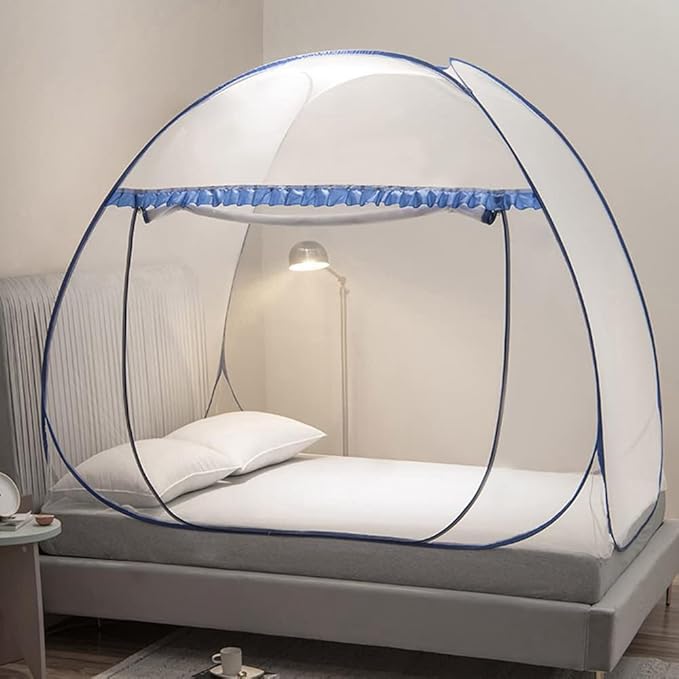 Pop Up Mosquito Net for Bed, Portable Camping Travel Mosquito Netting Bed Tent, Canoy Bed Tent Suit for Twin Full Queen King Size Bed, Mosquito Net Tent for Kids Girls Boys Bedroom