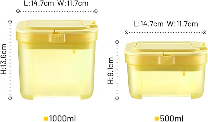 Shockproof Airtight Baby Formula Container with Scoop，Baby Formula Dispenser for Travel Outdoor Activities,BPA Free (Yellow, 500ml)