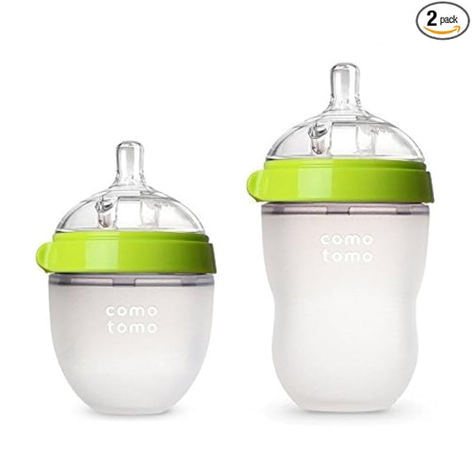 Comotomo Natural Feel Bundle - 2 Items (Green, 5oz + 8oz)