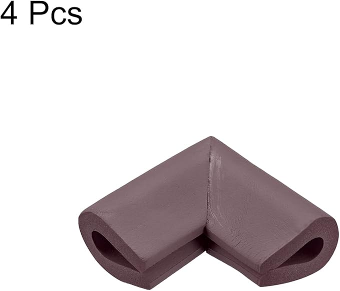 uxcell Corner Guards Edge Protectors, 4Pack U Foam Safety Bumper W Self-Adhesive Tape Furniture Corner Table Edge Guard, 2.16"x1.38"x0.315", Brown
