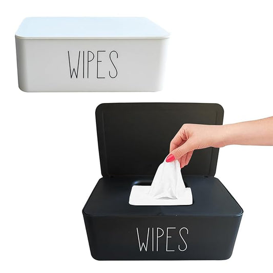 Moorfowl 2 Pack Baby Wipes Dispenser for Bathroom,7.28" L * 4.80" W * 2.75" H, Flushable Wipes Holder Container Sleek Funny Nursery and Baby Registry Essential