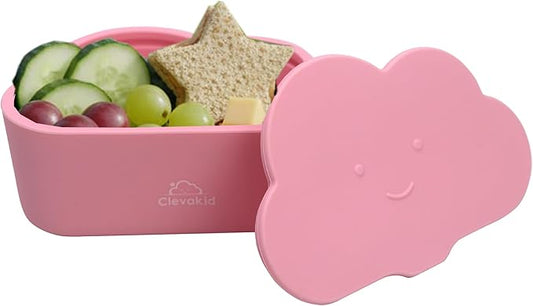 Silicone Snack & Fruits Container – Leakproof Durable and BPA-Free | for Daycare, Preschool, School, and Family Outings – Cloud design 150ML OZ (Pink candy)