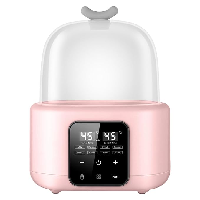 Double Bottle Warmer with Smart Temperature Control, Fast Baby Food Heater and Defrost Warmer with Timer for Twins, LED Display Accurate Temperature Adjustment for Baby Milk Breastmilk (Pink)