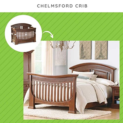 Full-Size Conversion Kit Bed Rails for Baby Appleseed and Eco-Chic Convertible Cribs - Solid Wood Rail - Toddler and Adult Bed Rail for Full-Size Beds - Nursery and Baby Furniture (Coco, Bolt-On Kit)