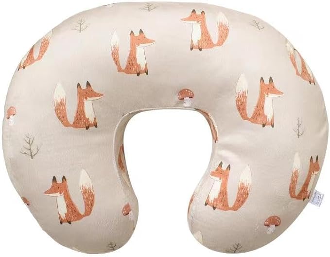 Minky Nursing Pillow Cover Breast Feeding Pillow Cover Slipcover U Shape for Baby Boy Girl,Cover Only(Fox)