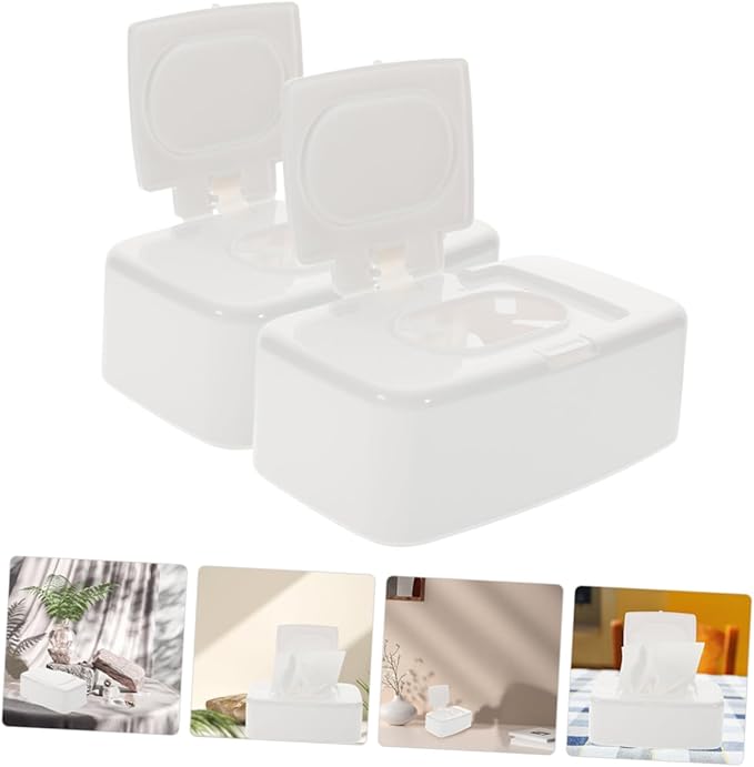 Refillable Wipe Holder with Button Lid Portable Tissue Dispenser Box for Baby Care Travel Bathroom Compact 6.69X4.13X2.36 Inch Fresh Wipes Storage Case