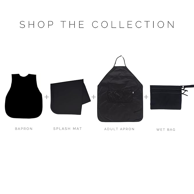 BapronBaby Minimalist Black Wet Dry Bag - Waterproof Two Zipper Pockets - Reusable for Mealtime, Diapers, Stroller, Snacks, Swimsuits - Machine Washable - 11" x 9"