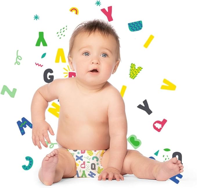 Hello Bello Premium Baby Diapers Size 5 I 18 Count of Disposable, Extra-Absorbent, Hypoallergenic Baby Diapers with Snug and Comfort Fit I Alphabet Soup (Pack of 4)