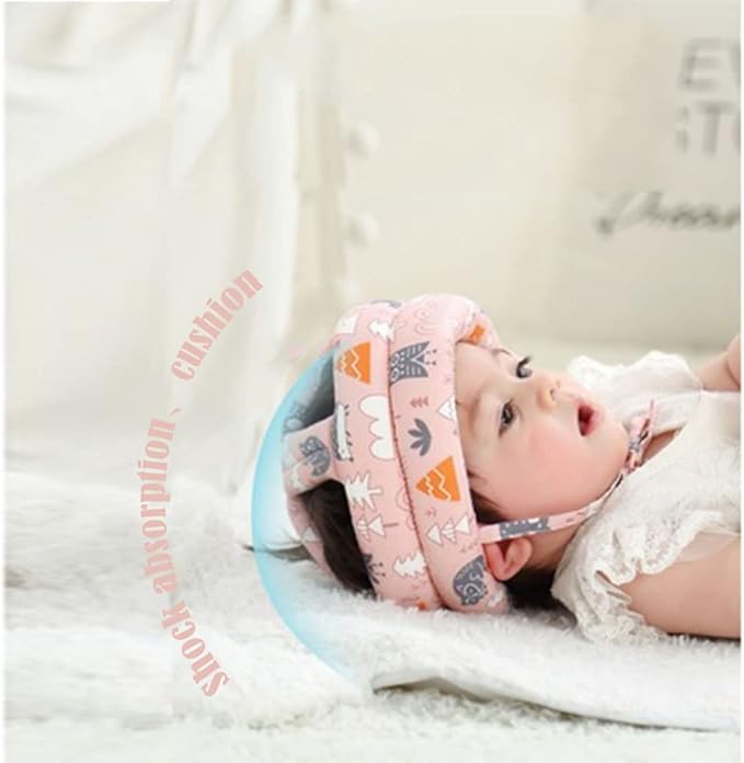 Baby Head Protector Infant Toddlers Safety Helmet Hat for Walking Crawling Bumper Hat Head Protective Cushion Baby Headguard Bonnet with 2 Pairs Knees Pads Lightweight Breathable Adjustable