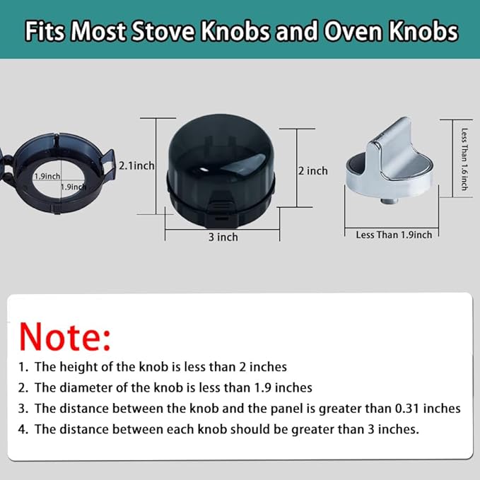Stove Knob Safety Covers & Gas Stove Knob Locks - Childproof Oven Lock 5 Pack, Heat-Resistant ABS Stove Locks Child Safety Universal Fit Knob Covers