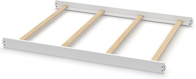 Full-Size Conversion Kit Bed Rails Compatible with Simmons Kids Convertible Cribs by Delta Children - Solid Wood Rail - Toddler & Adult Bed Rail for Full-Size - Nursery Furniture (White, HOOK-ON KIT)