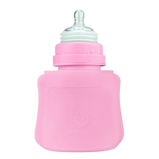 Green Sprouts Sprout Ware Baby Pocket Made from Silicone and Plants (5 oz.), Non-Toxic Silicone Plant-Based Plastic Baby Pocket Without BPA, BPS, BPF, Pink