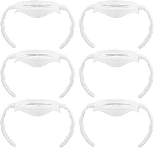 6 Pack Baby Bottle Handles for Evenflo Wide Neck 5oz & 9oz Baby Bottle, Ergonomic Non Slip Grip Easy Changing BPA Free Replacement Holder for Newborn Bottles