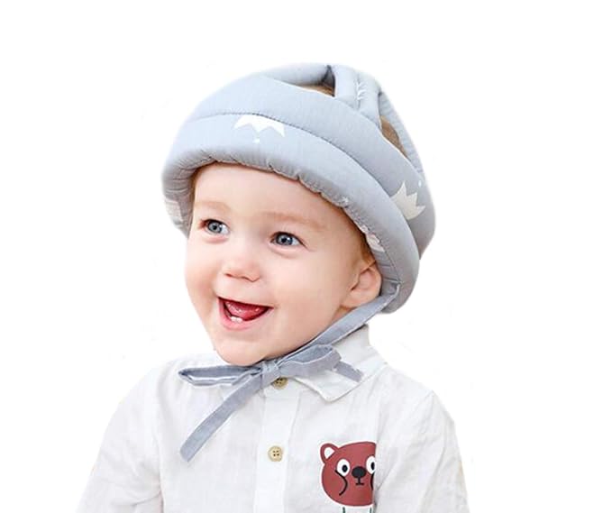 Baby Toddler Infant Head Helmet Kids Children Safety Helmet Head Cushion Protection Hat for Baby Walking Running Crawling(Grey Crown)