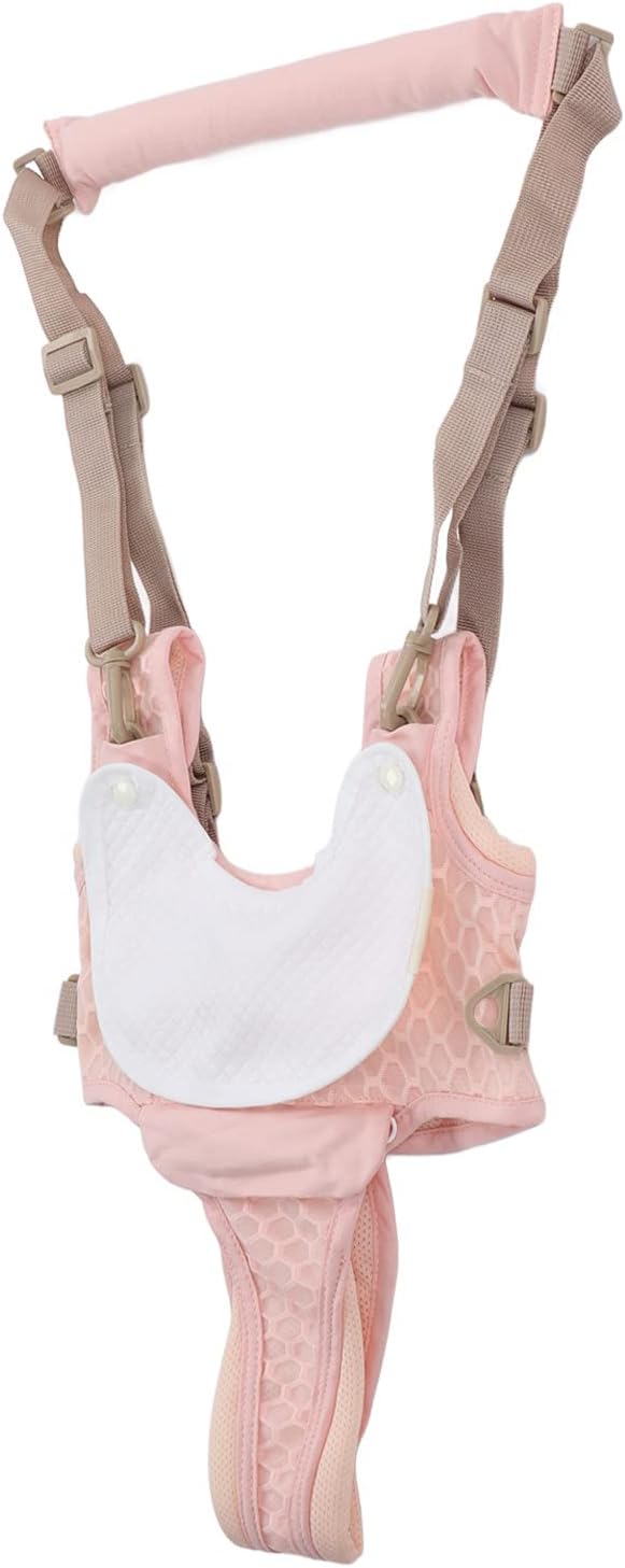Baby Walking Harnesses, Lightweight Adjustable Detachable Crotch Pad Handheld Toddler Walk Assistant Belt Adjustable Standing Up and Walking Learning Helper for(Cherry Blossom Powder - Mesh Cloth)