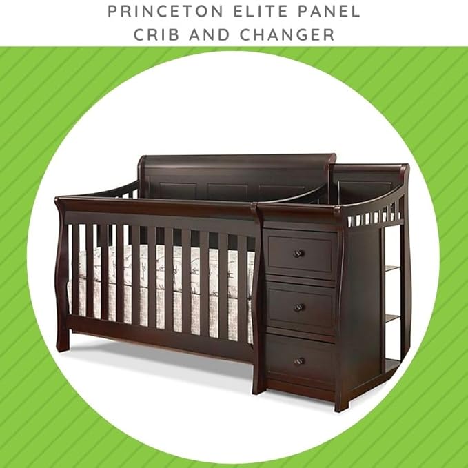Full-Size Conversion Kit Bed Rails for Sorelle Crib & Changer Combos - Wood Rail - Toddler & Adult Rail for Full-Size - Baby Furniture (Model #1205R, Espresso - Princeton Elite Panel Crib & Changer)