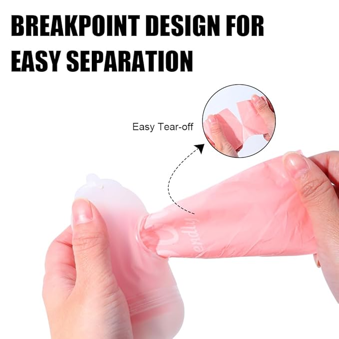 USBOO Disposable Diaper Bags for Baby - 8 Refill Rolls (120 Pack), Disposable Trash Bag with Dispenser - Cherry Blossom Scented, Pink, Ideal for Diaper Disposal