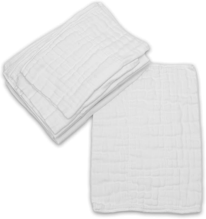 OsoCozy - Chinese Prefolds Cloth Diapers 1 Dozen - Perfect for Burp Cloths or Diapers. Soft and Absorbent for Baby Made of 100% Cotton- Fits 15-30 Lbs. - Size: Regular 2x5x2, 14x21 inches.