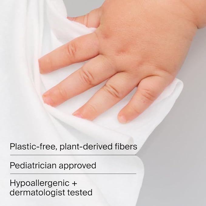 Coterie Baby Wipes for Sensitive Skin, Plant-Based and Plastic-Free Fibers, 99% Water, Hypoallergenic, pH Balanced, Unscented, Clean and Gentle Baby Essentials, 4 Standard Packs & 8 Travel Size Packs