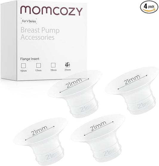 Momcozy Flange Insert 21mm Only for Momcozy V1 Pro/V2 Pro Breast Pump. Original V1 Pro/V2 Pro Breast Pump Replacement Accessories, 4PCS (21mm)