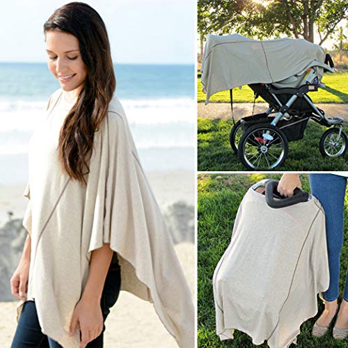 Solana Nursing Cover By Dria: Premium Breastfeeding Poncho made with Organic Modal Fabric.