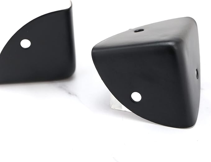 Create idea 8PCS 39mm Corner Angle Brace Protectors Scalloped Metal Right Angle Corner Guards for Wooden Box Desk Chest Case Flightcase Black
