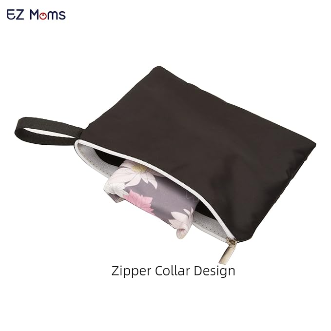 EZ Moms 6 Pcs Wet Bag Small Zipper Bags for Organizing 5.5''x6.1'' Wet Bags for Baby Reusable Waterproof Zipper Pouch Multipurpose Small Bag for Travel, Cosmetic, Beach, Swim, Gym, Pool, Make Up