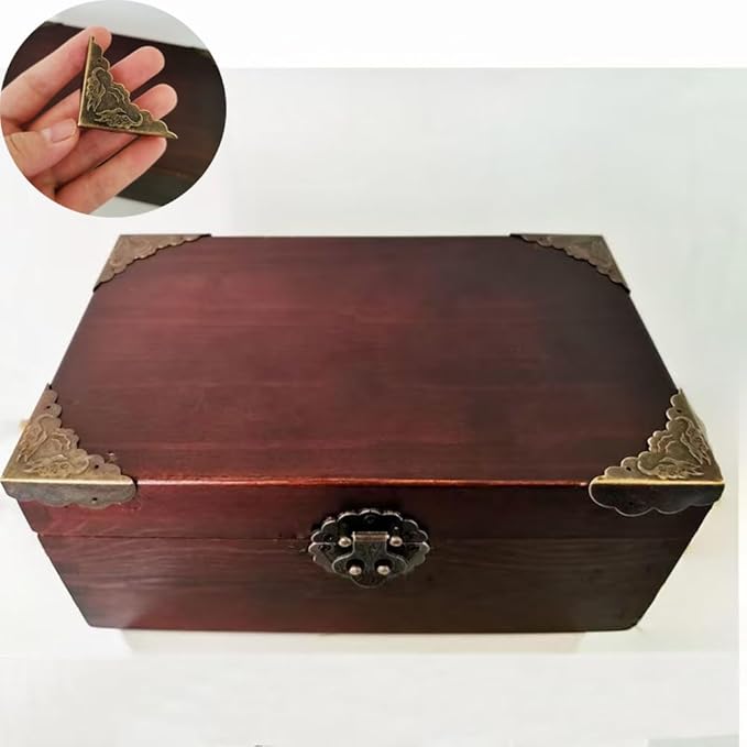 30-Pcs Antique Style Bronze Corners - Decorative Protectors for Jewelry Box, Furniture & DIY Projects