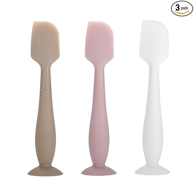 3-Pack Baby Diaper Cream Spatula - Baby Diaper Rash Cream Applicator for Butt Paste - Diaper Cream Brush for Newborn Essentials (grey, pink, white)