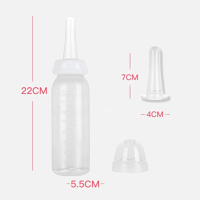 Adult Bottle with Big Sized Pacifier Set 8 oz (White)