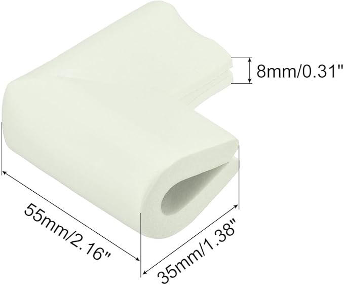 uxcell Corner Guards Edge Protectors, 24Pack U Foam Safety Bumper W Self-Adhesive Tape Furniture Corner Table Edge Guard, 2.16"x1.38"x0.31", White