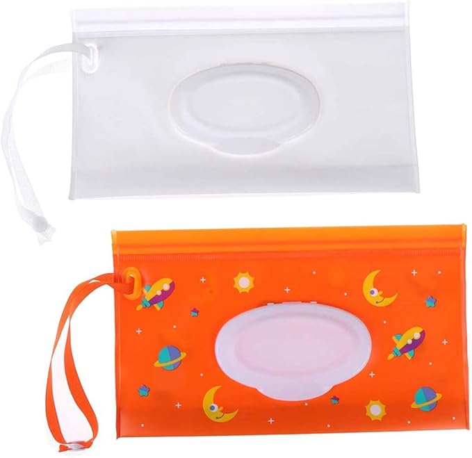 TOPINCN Baby Wipe Dispenser, Portable Wet Wipes Dispenser Holder with Lids for Napkin Nappy Paper Tissue Wipes Contianer Travel Wet Wipe Pouch
