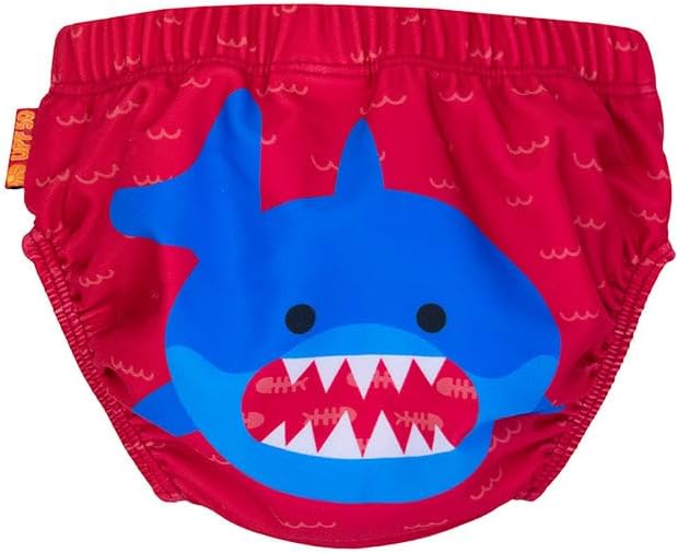 ZOOCCHINI Baby & Toddler Pack of 2 Reusable Swim Diapers – Waterproof with UPF 50+ Sun Protection, Chlorine & Salt Water Resistant, Leakproof Design, Shark - 12-24 Months