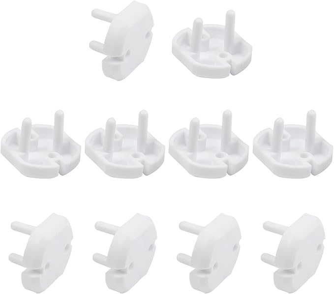 Heyiarbeit 30pcs Outlet Covers Child Proof Plug Cover Electrical Protector Safety Caps for Home Office Electrical Outlets Child Safety Socket Cover 2 Holes White