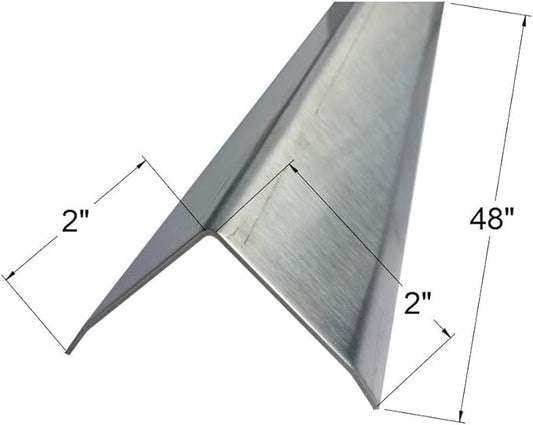 Brushed 304 Stainless Steel Corner Guards, 48" Wall Protectors, 20ga & 16ga, Available in 1/2" to 4", Multi-Pack Options (1, 2, 5, or 10) (5, 2 x 2, 16ga, with Hug Edges)