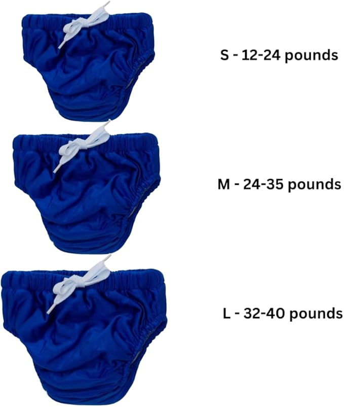 KaWaii Baby Reusable Swim Diaper Mesh Layer, Stretchy, Lightweight, Swim Activities, Travel, Boys & Girls(M) 24–35 Pounds, Pack of 2 Blue